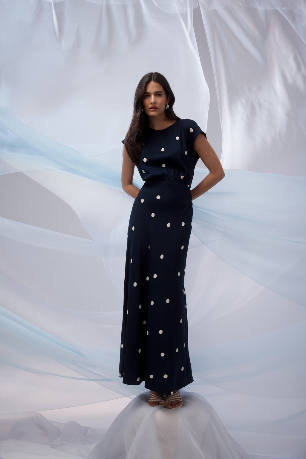 Shop Cable Melbourne Muse Dress - Navy Spot - Cable Melbourne