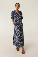 Cable Melbourne Pina Kaftan Midi Dress - Wild Fern Print