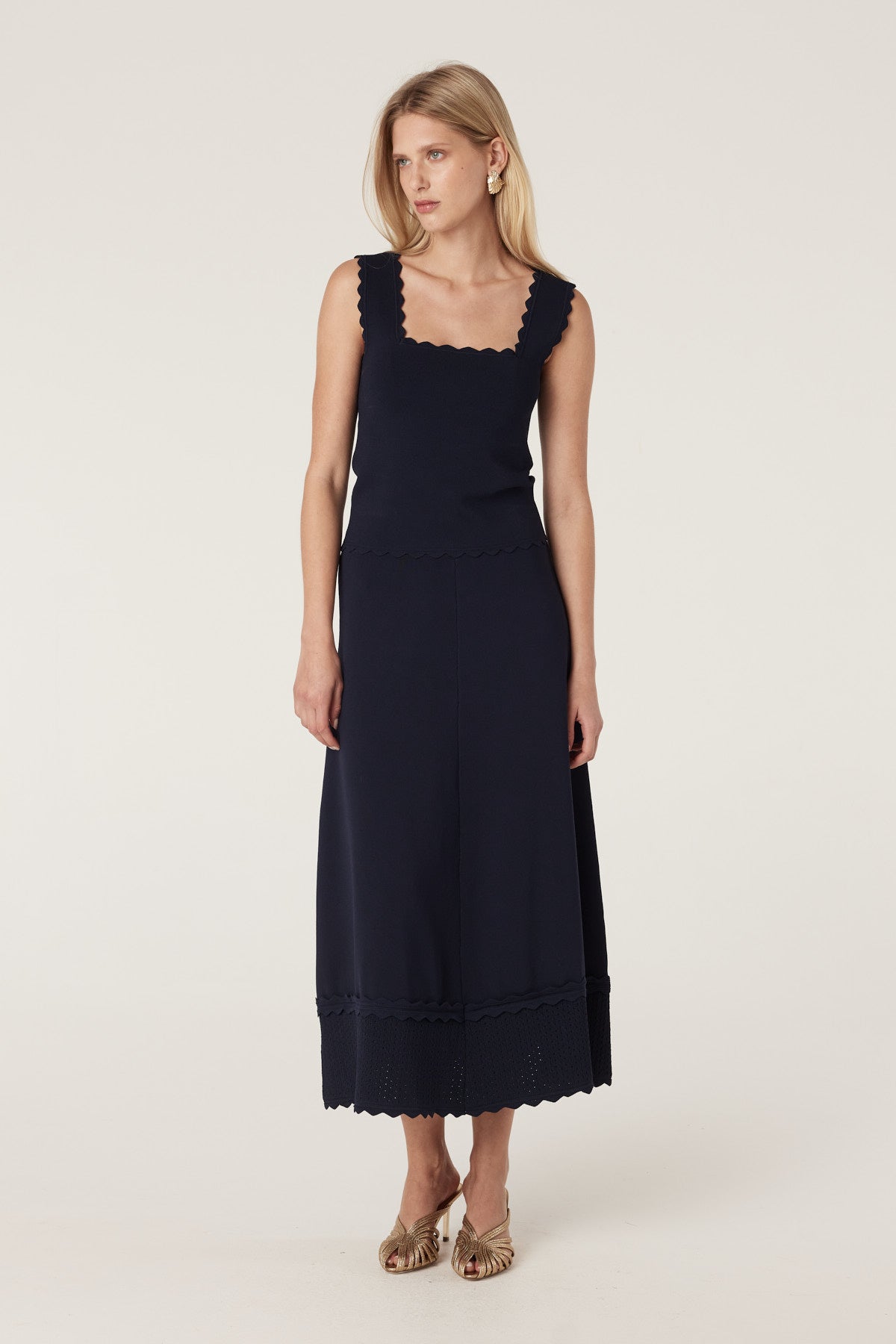 Shop Cable Melbourne Villa Crepe Knit Scallop Tank - Cable Melbourne