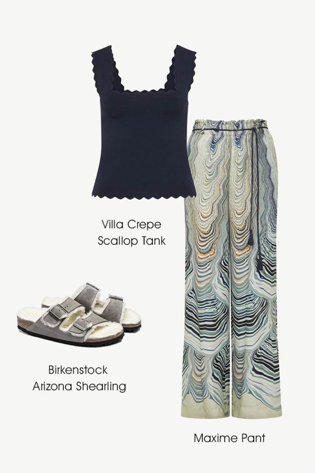 Shop Cable Melbourne Villa Crepe Knit Scallop Tank - Cable Melbourne