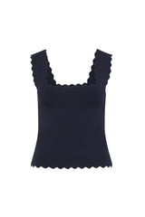 Cable Melbourne Villa Crepe Knit Scallop Tank
