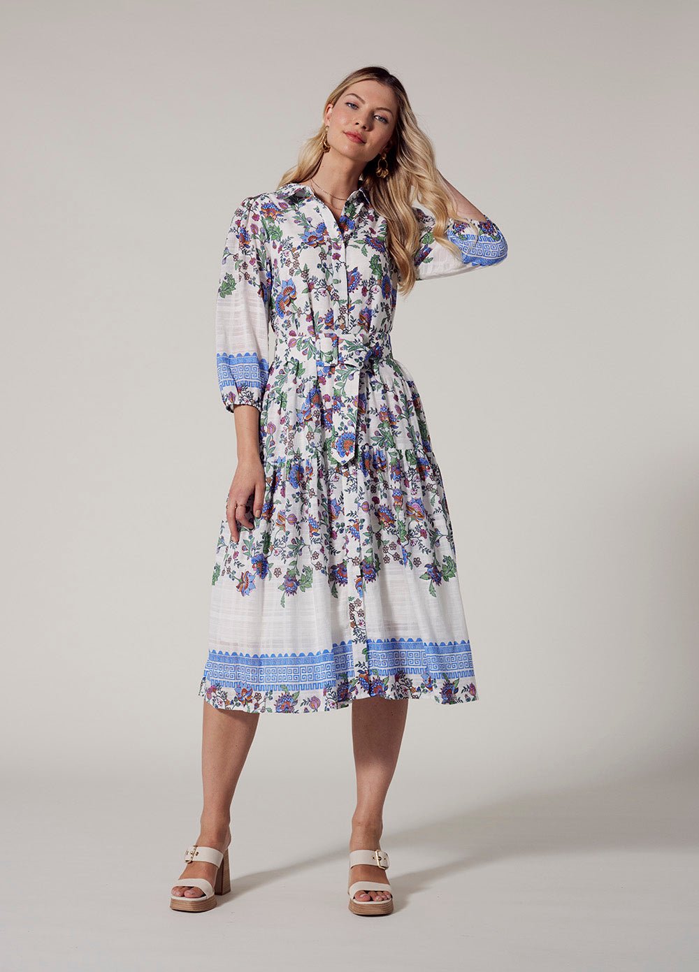 Shop Calliope Shirt Dress | White Multi - Loobies Story