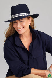 Shop Canopy Bay by Deborah Hutton Lincoln Flexibraid® Fedora - Navy - Canopy Bay