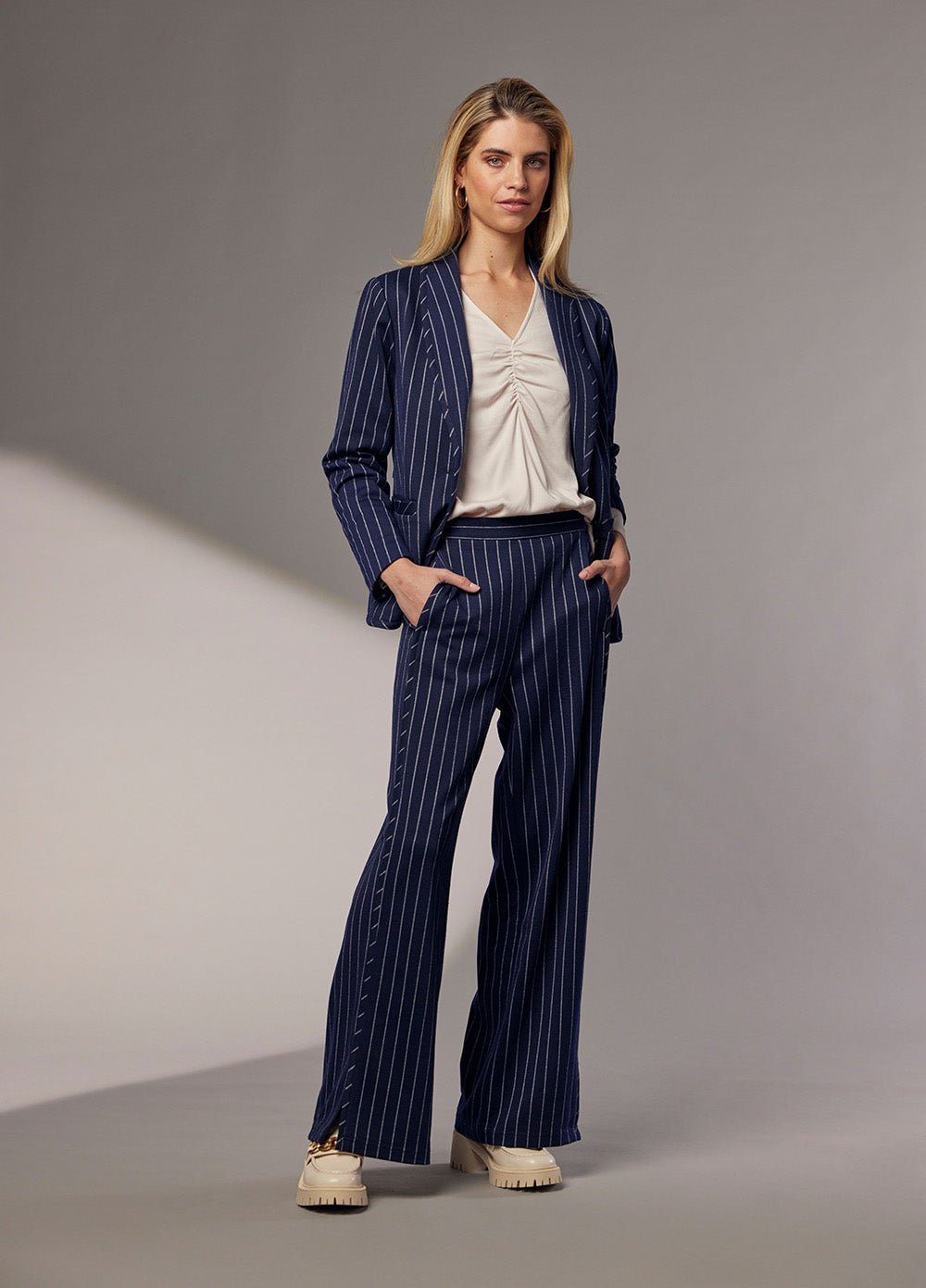 Shop Capone Tailored Jacket | Navy Stripe - Madly Sweetly
