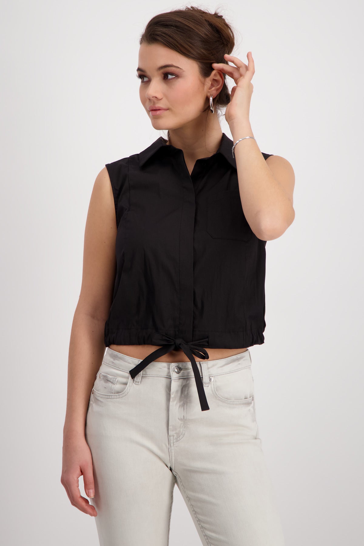 Shop Cargo Cotton Blouse | Black - Monari