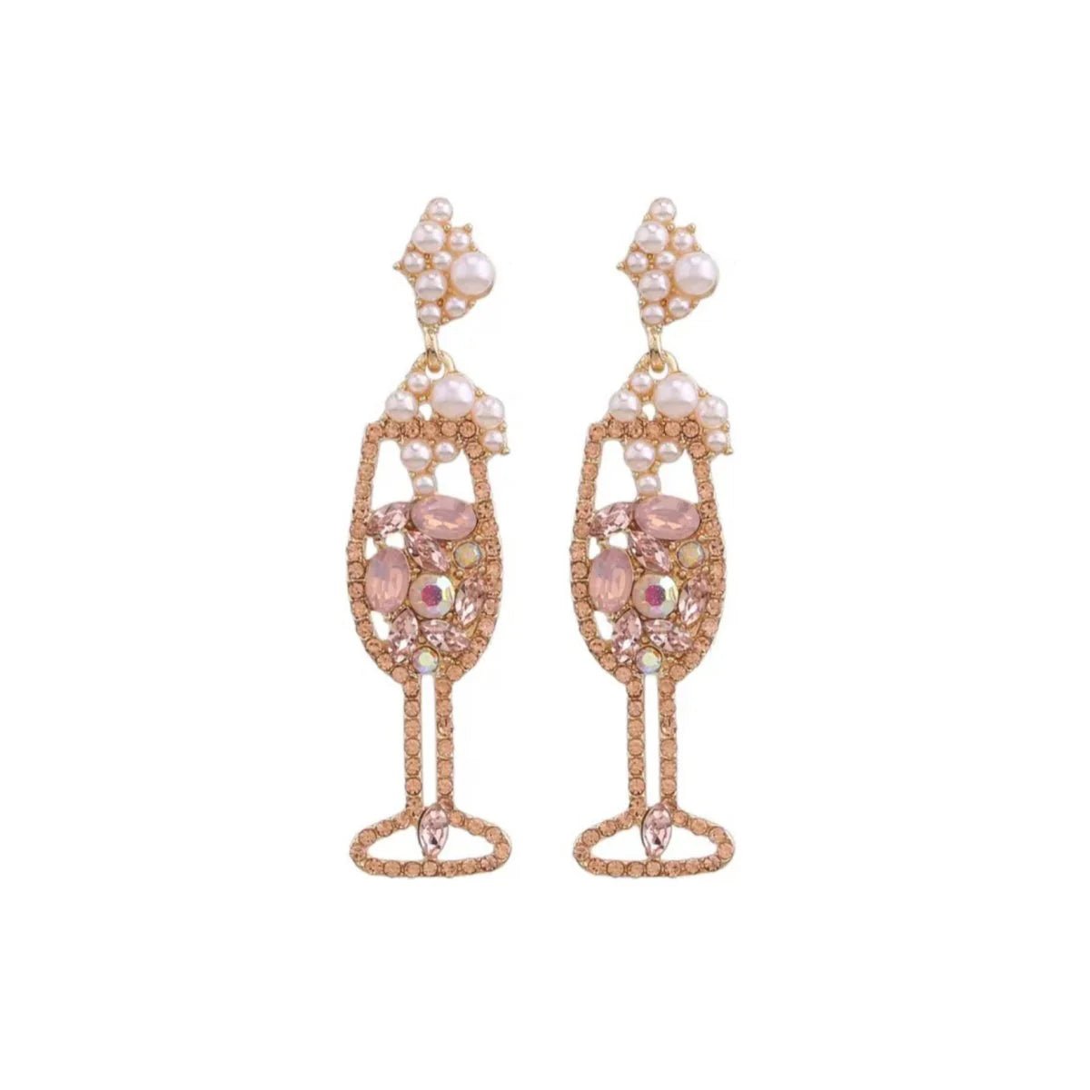 Shop Champagne Petillant Sparking Crystal Earrings - Plum Petal