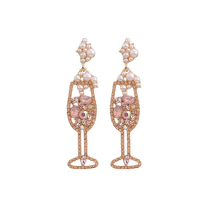 Shop Champagne Petillant Sparking Crystal Earrings - Plum Petal