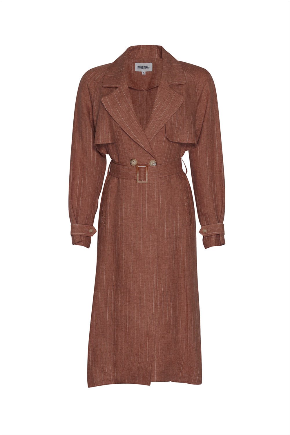 Shop Chianti Trench Coat | Caramel Stripe - Loobies Story