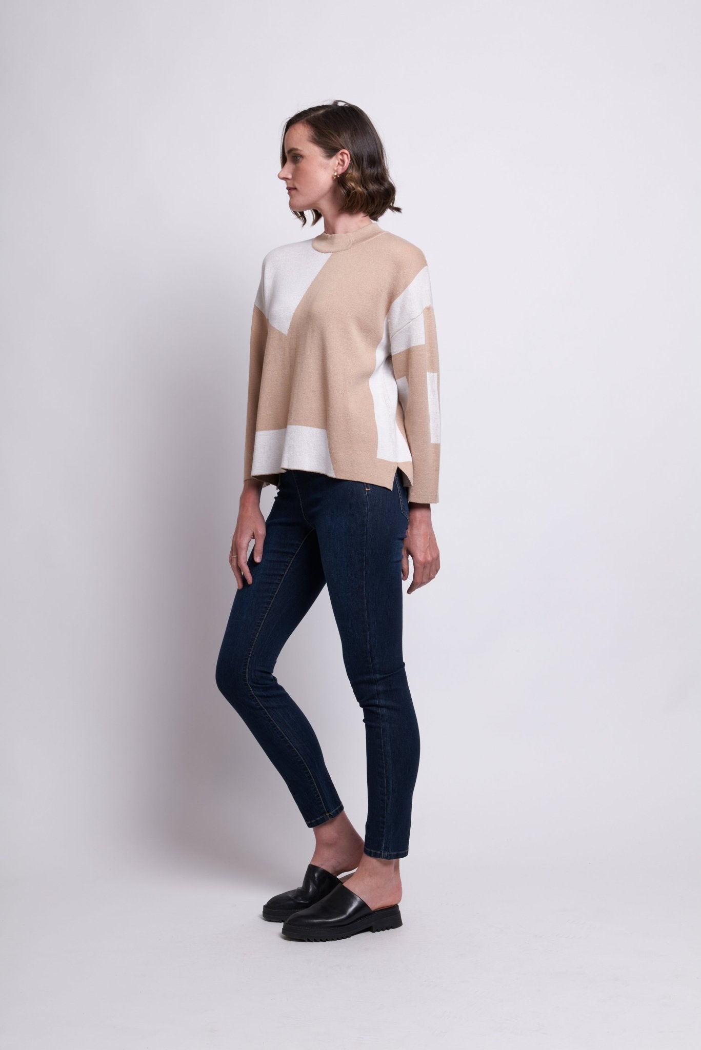 Shop Chip Off The Block Sweater | Creme / Caramel - Foil