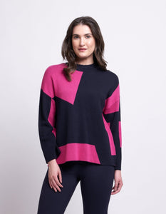 Shop Chip Off The Block Sweater | Navy / Pink - Foil