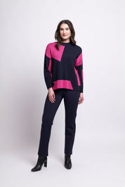 Shop Chip Off The Block Sweater | Navy / Pink - Foil