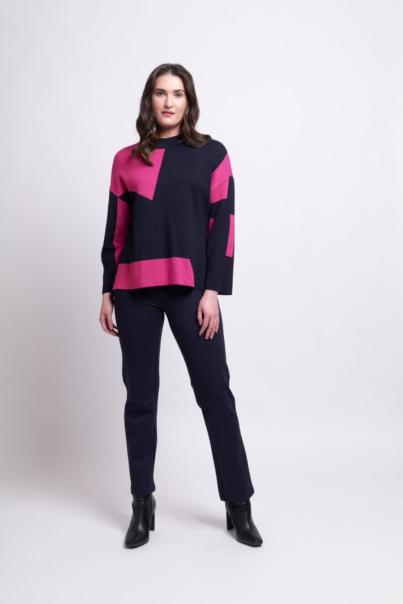 Shop Chip Off The Block Sweater | Navy / Pink - Foil