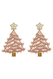 Shop Christmas Tree Frost Pink Earrings - Plum Petal