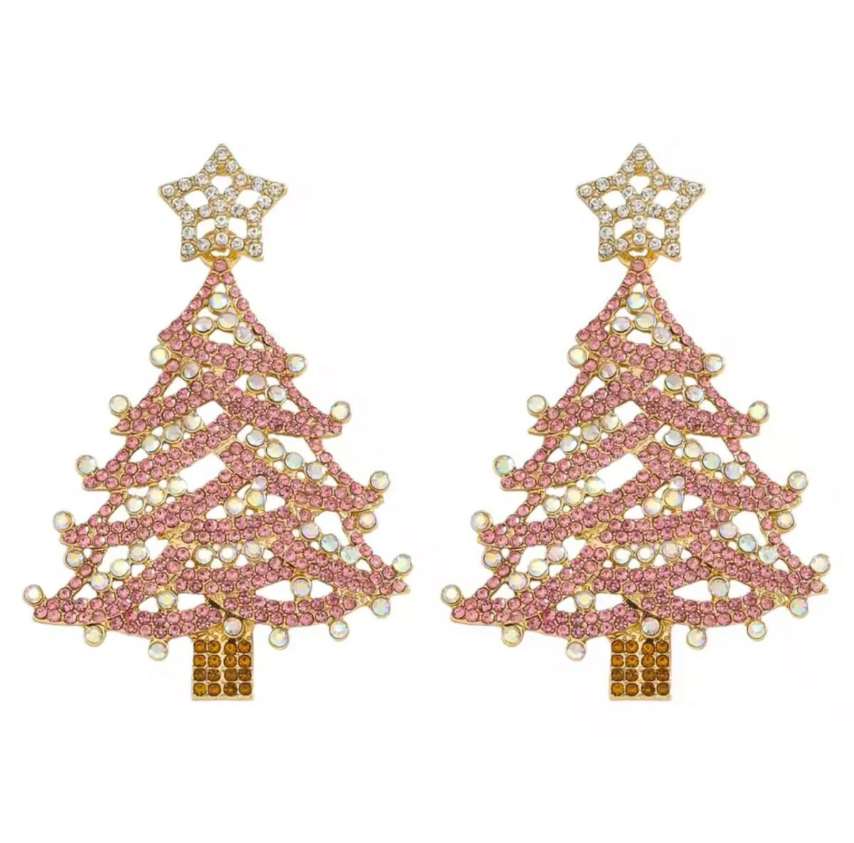 Shop Christmas Tree Frost Pink Earrings - Plum Petal