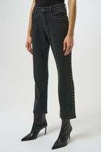 Shop Classic Straight Leg Jeans with Studded Seams - Joseph Ribkoff