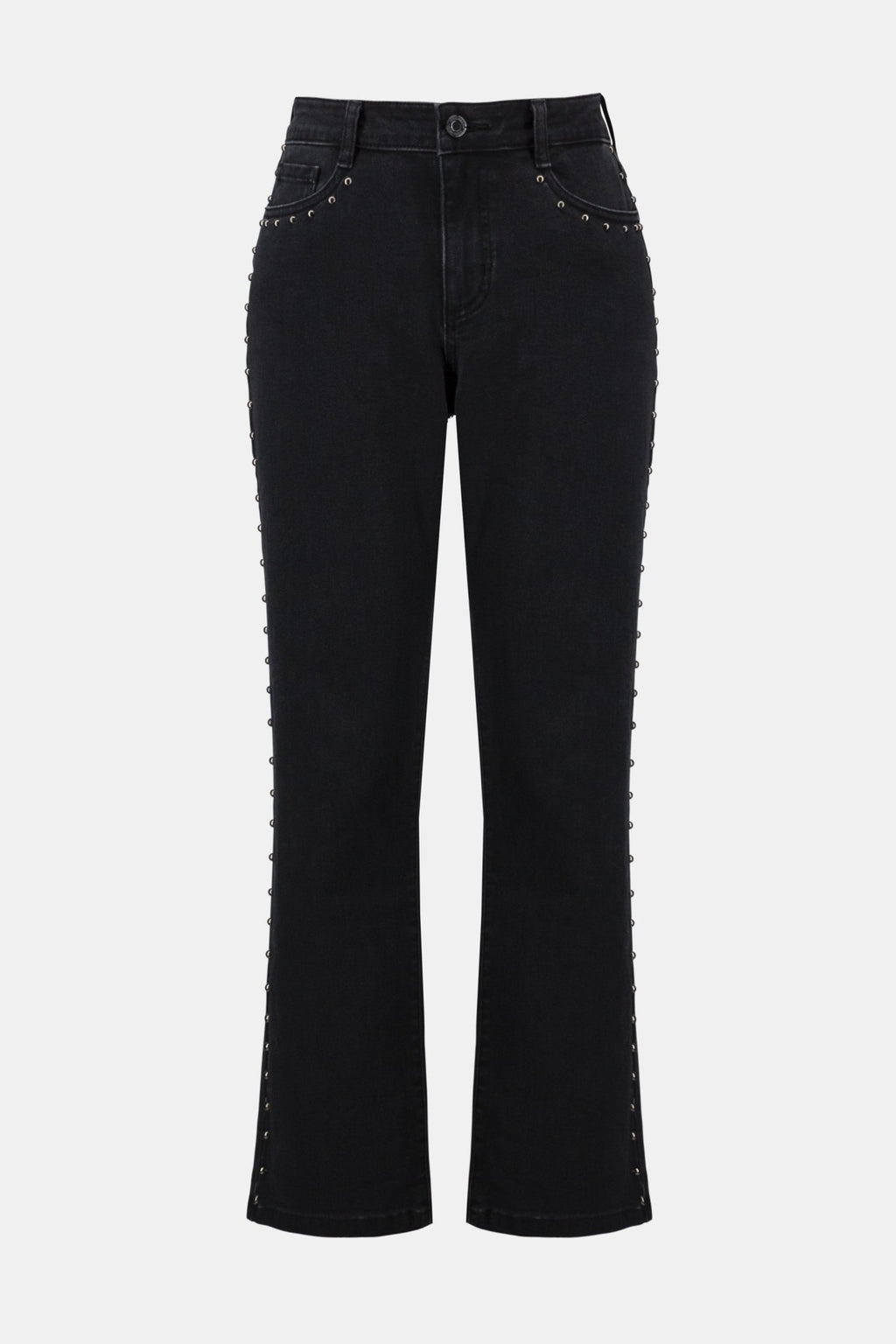 Shop Classic Straight Leg Jeans with Studded Seams - Joseph Ribkoff
