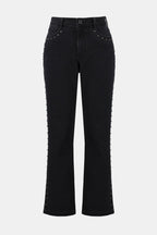 Shop Classic Straight Leg Jeans with Studded Seams - Joseph Ribkoff