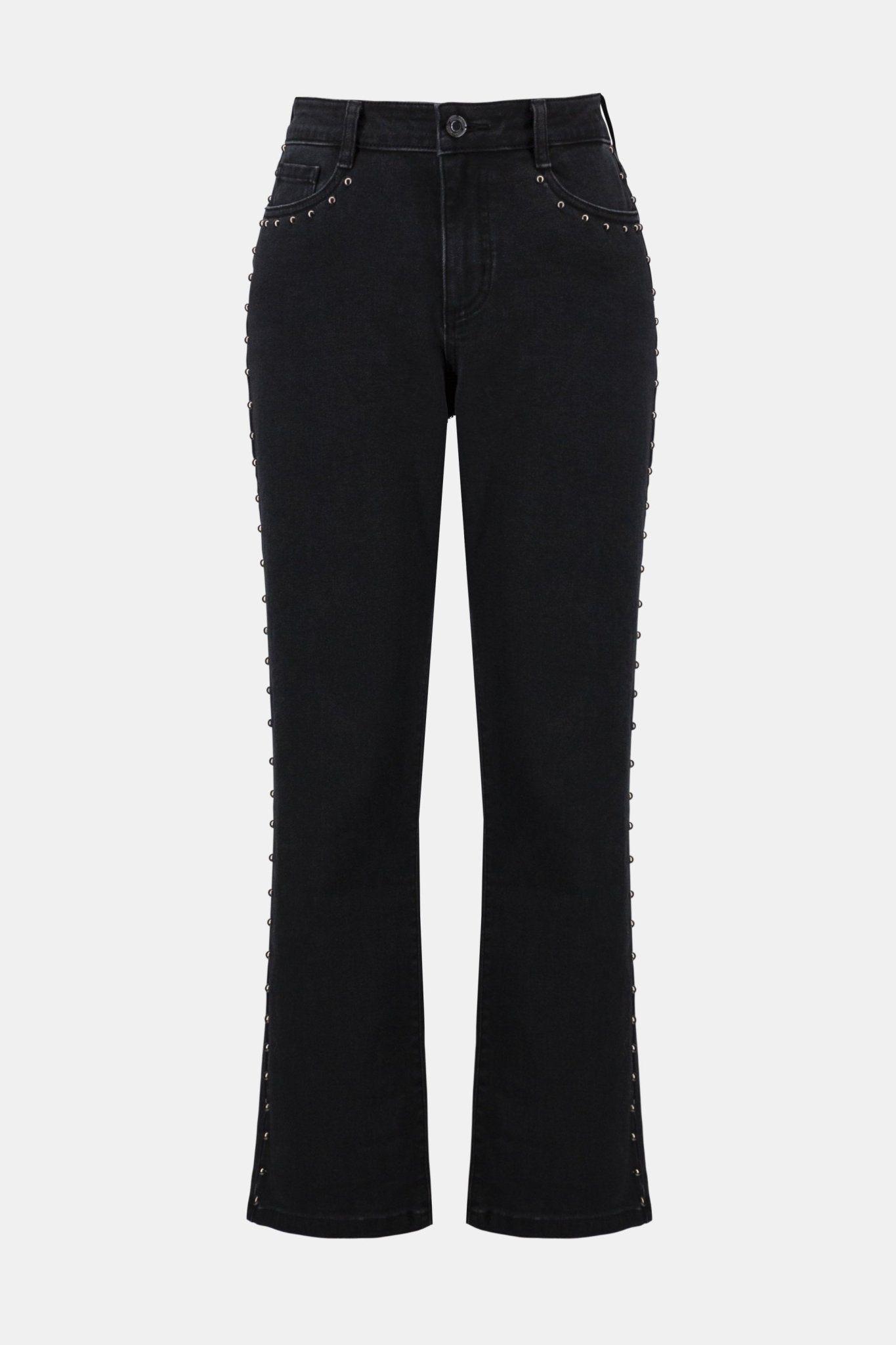Shop Classic Straight Leg Jeans with Studded Seams - Joseph Ribkoff
