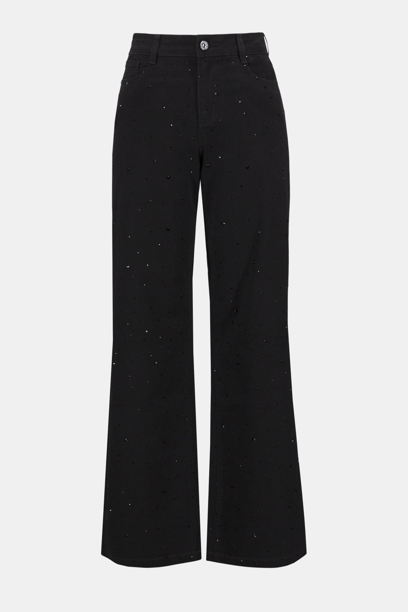 Shop Classic Wide Leg Jeans with Rhinestones - Joseph Ribkoff