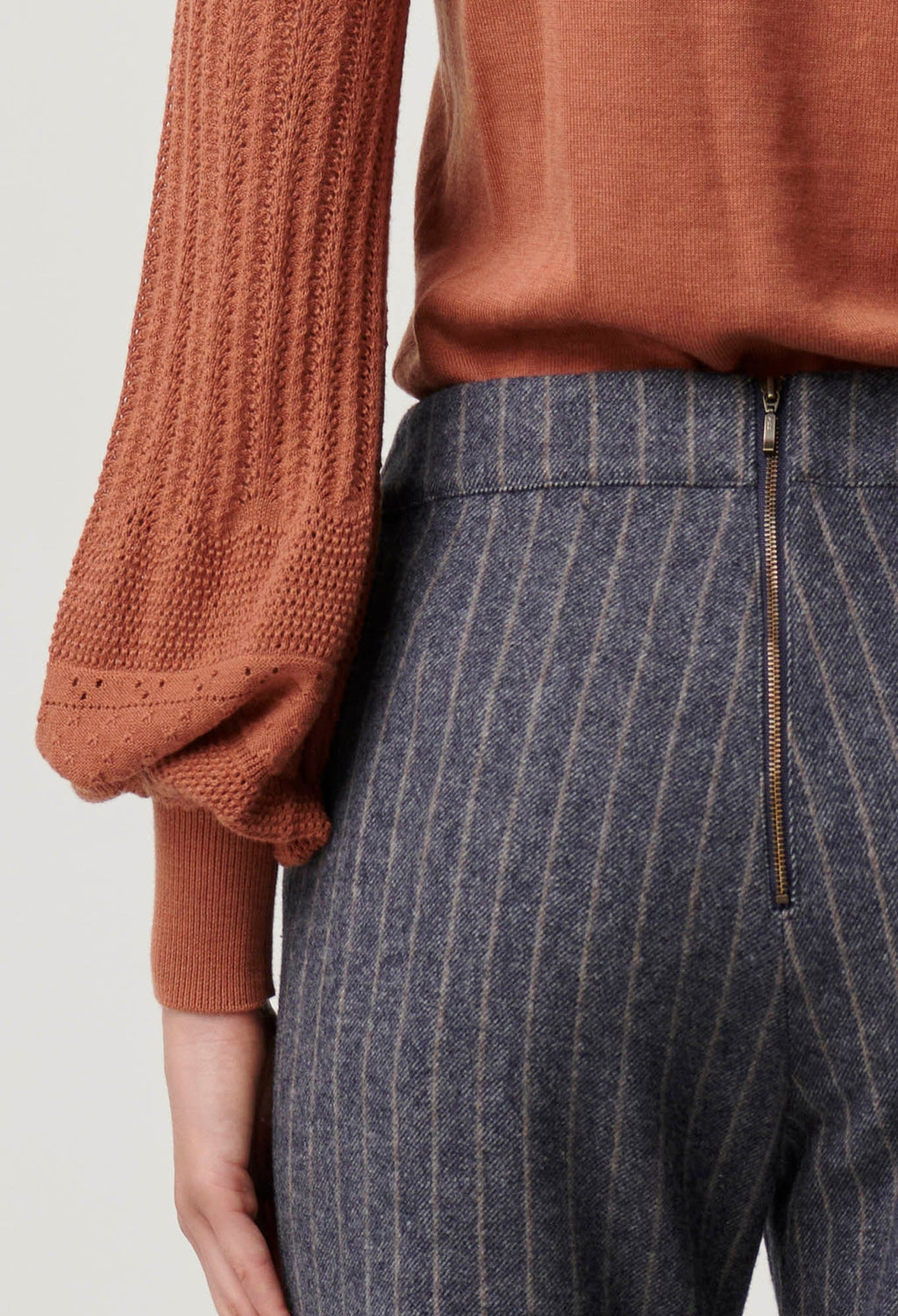 Shop Coraline Chevron Stripe Ponte Pant - OnceWas