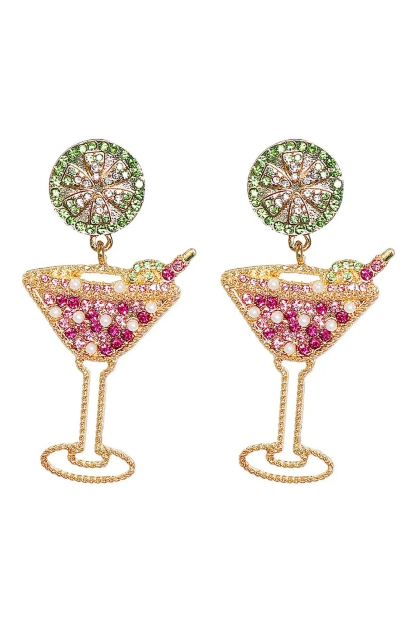 Shop Cosmopolitan Cocktail Festive Season Sparkling Earrings - Plum Petal