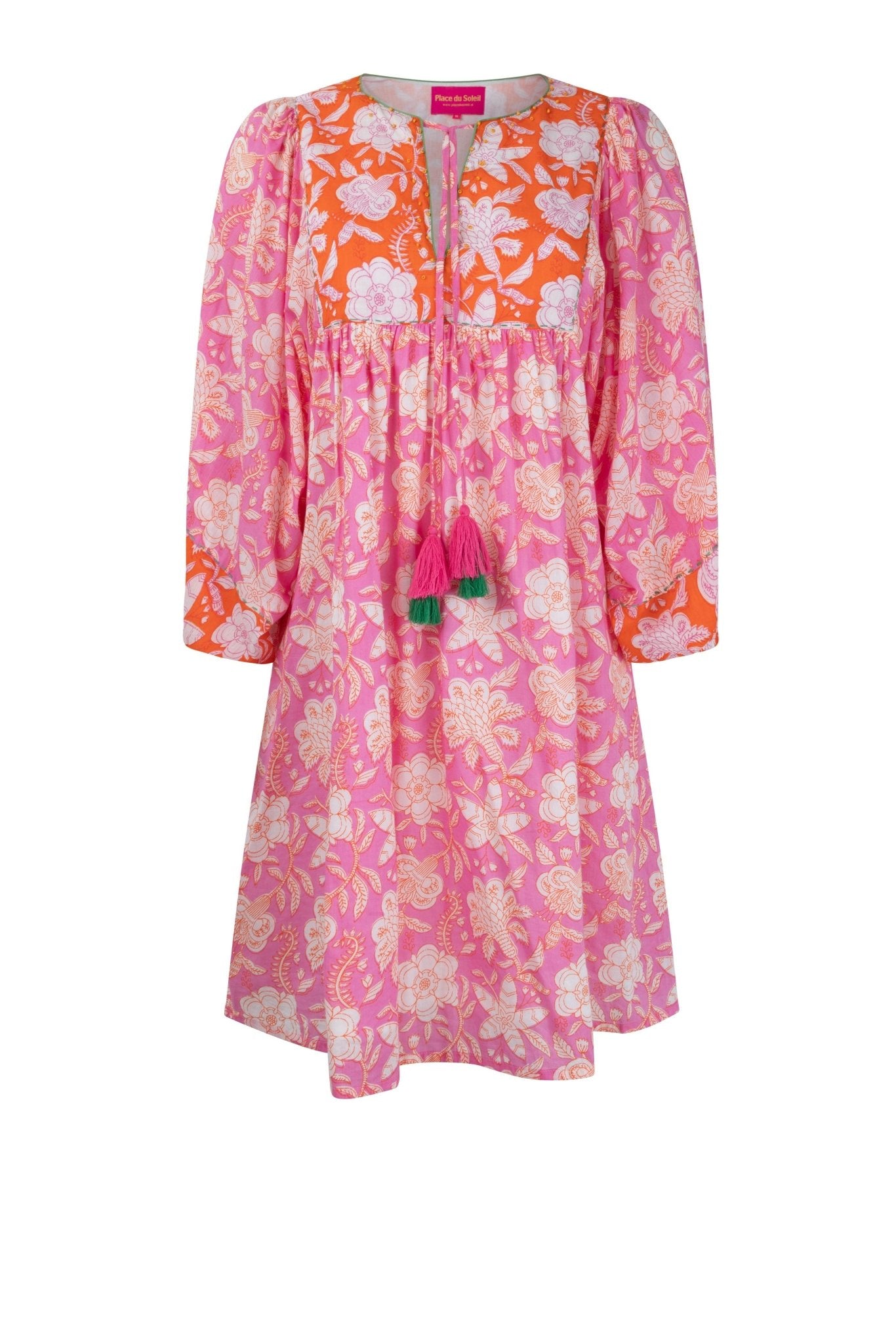 Shop Cotton Dress | Pink/Orange Multi Floral Print - Place du Soleil