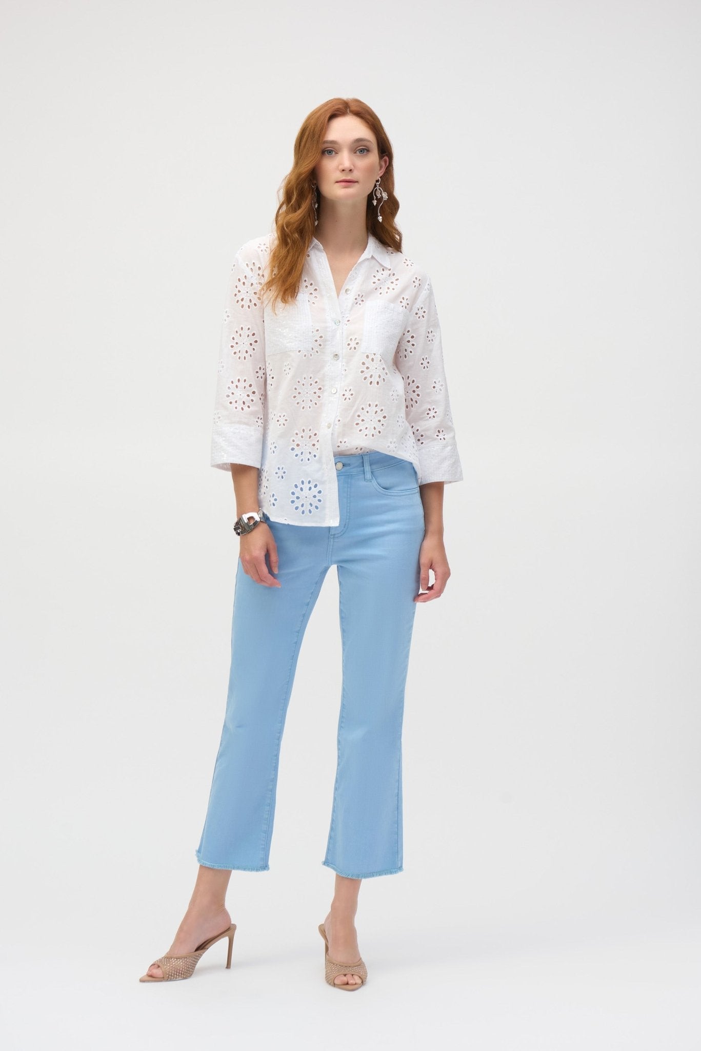 Shop Cotton Embroidered Eyelet Boxy Blouse - Joseph Ribkoff