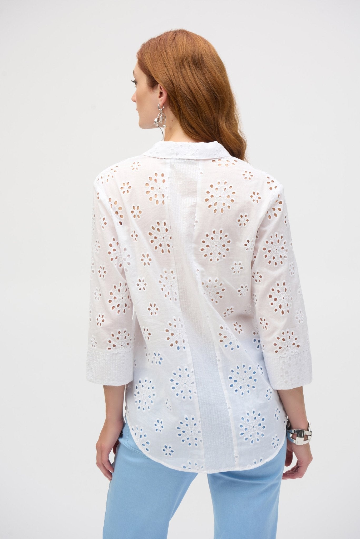 Shop Cotton Embroidered Eyelet Boxy Blouse - Joseph Ribkoff