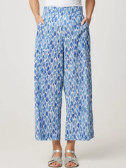 Shop Cotton Wide Leg Romy Pant | Blue Leaf Print - Cake