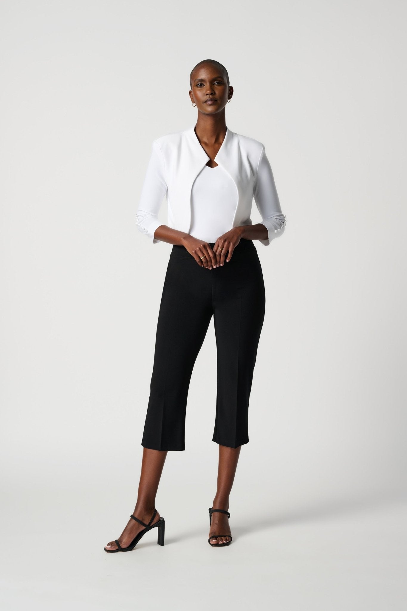 Shop Cropped Classic Straight Pant Style C143105 | Black - Joseph Ribkoff