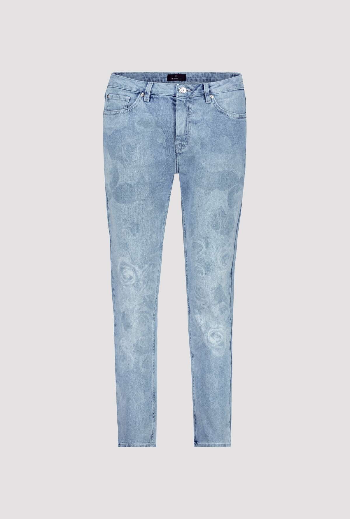 Shop Cropped Jeans with Floral Pattern | Mid Denim - Monari