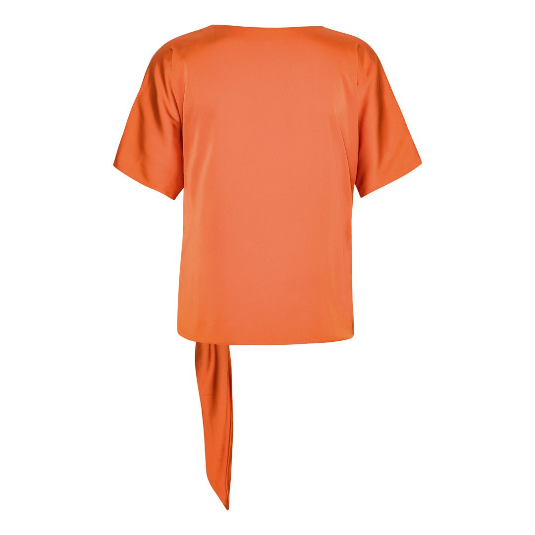 Shop Dagmar Wrap Blouse | Tangerine - Karmamia Copenhagen