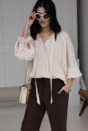 Shop Danill Chequer Blouse | Beige - Alexandra Australia