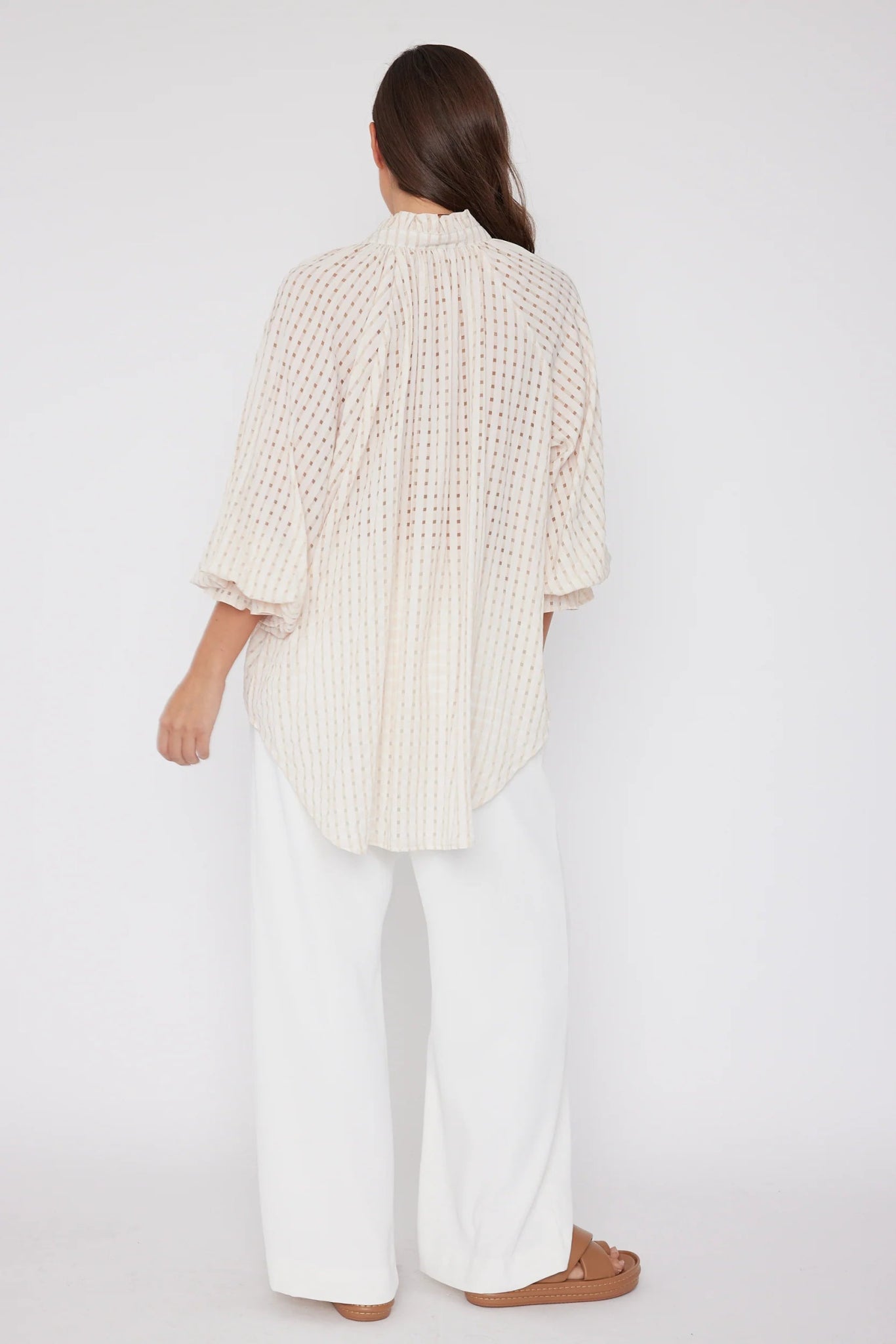 Shop Danill Chequer Blouse | Beige - Alexandra Australia