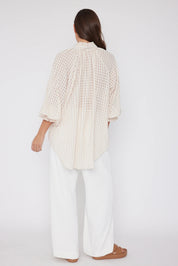 Shop Danill Chequer Blouse | Beige - Alexandra Australia