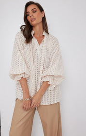 Shop Danill Chequer Blouse | Beige - Alexandra Australia