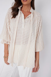 Shop Danill Chequer Blouse | Beige - Alexandra Australia