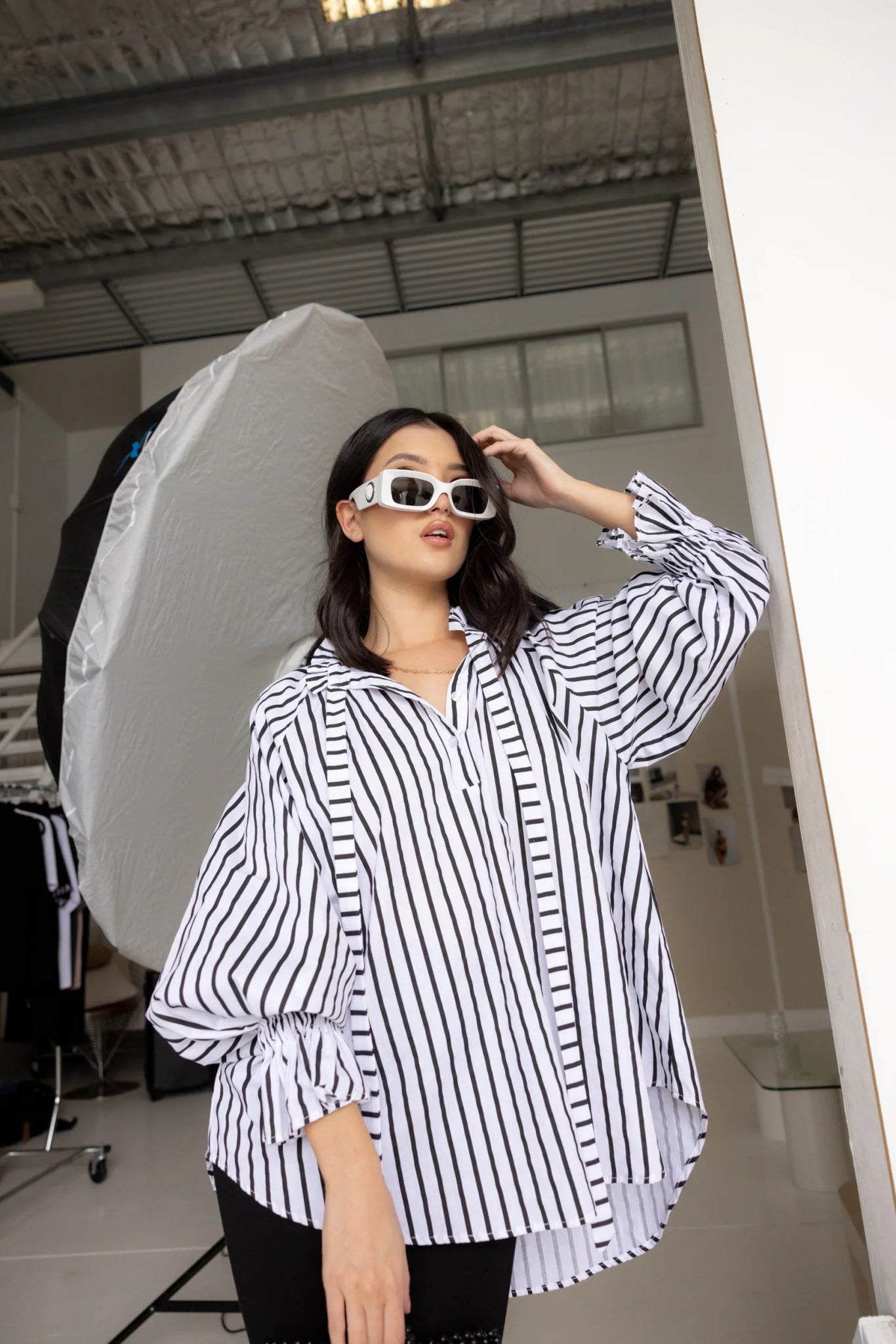 Black and white striped shirt australia best sale