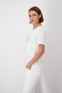 Shop Decorative Front Tee | White - Monari