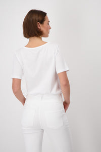 Shop Decorative Front Tee | White - Monari