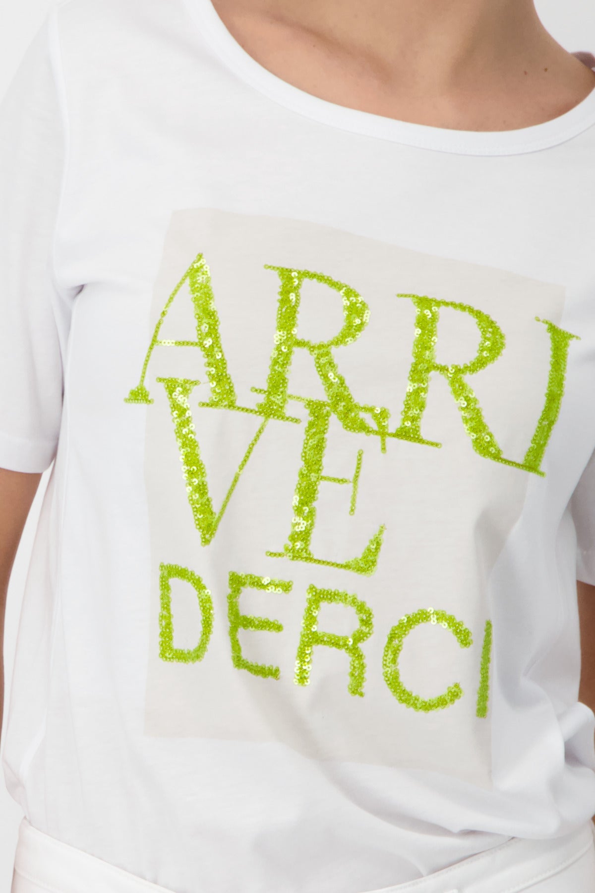 Shop Decorative Front Tee | White - Monari