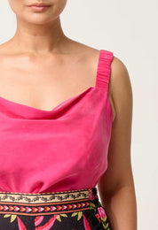Shop Delray Reversible Cami in Celosia Pink - OnceWas