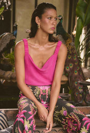 Shop Delray Reversible Cami in Celosia Pink - OnceWas