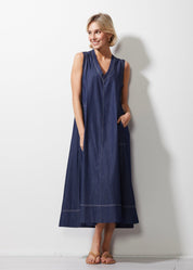 Shop Denim Maxi Dress | Denim - Zaket & Plover