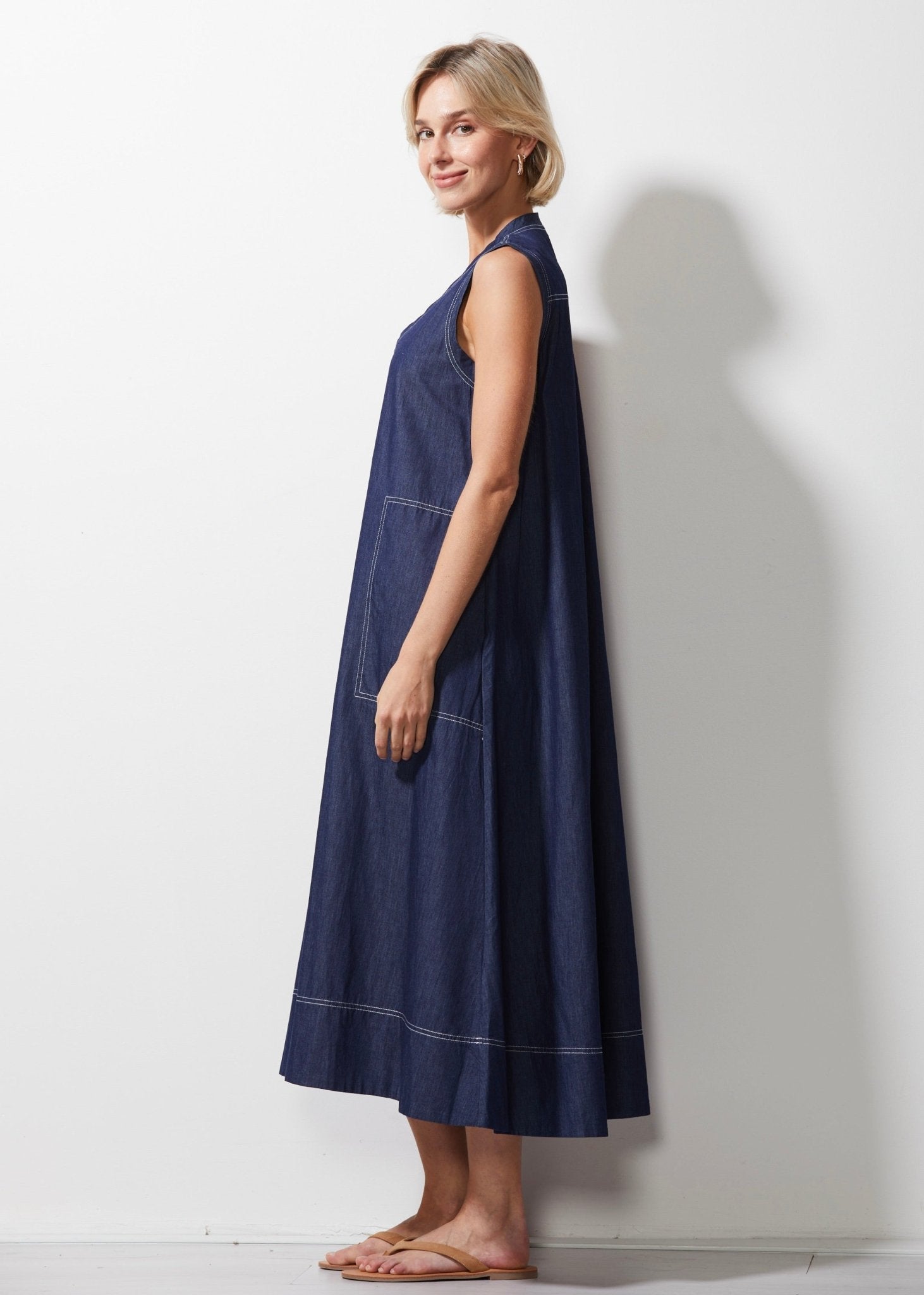 Shop Denim Maxi Dress | Denim - Zaket & Plover