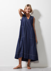 Shop Denim Maxi Dress | Denim - Zaket & Plover