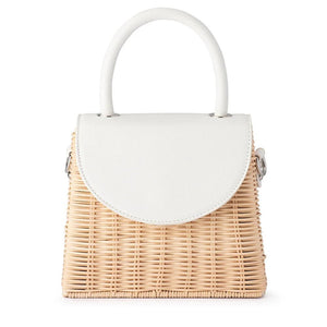 Shop Donna Straw Top Handle Bag | White - Olga Berg