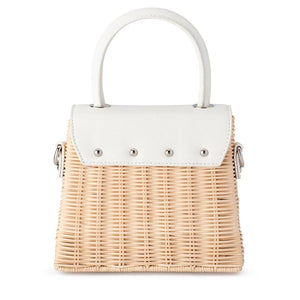 Shop Donna Straw Top Handle Bag | White - Olga Berg