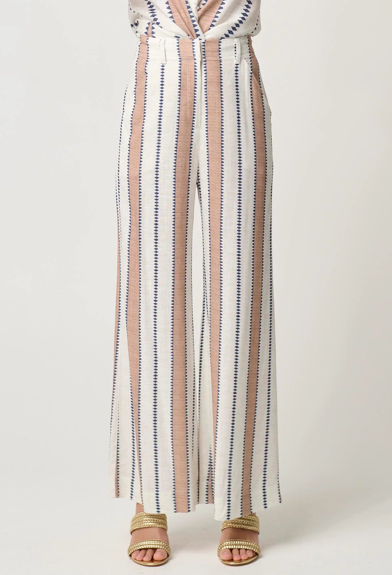 Shop Dynasty Wide Leg Pant | Cayman Stripe - ONCEWAS