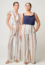 Shop Dynasty Wide Leg Pant | Cayman Stripe - ONCEWAS